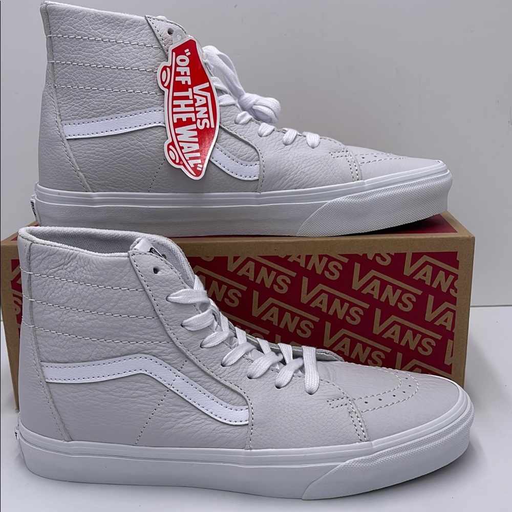 Vans WMNS White High-Top Sneakers Sk8-Hi Tapered
Leather Nimbus Cloud